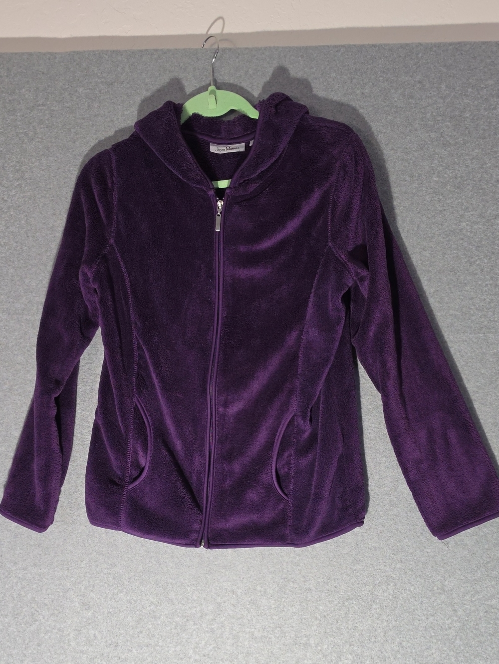 Purple Hooded Fleece Jacket Womens - Soft Zip Front
